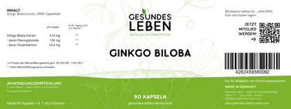 Gesundes Leben - Ginkgo Biloba - 90 Kapseln - HS Activa